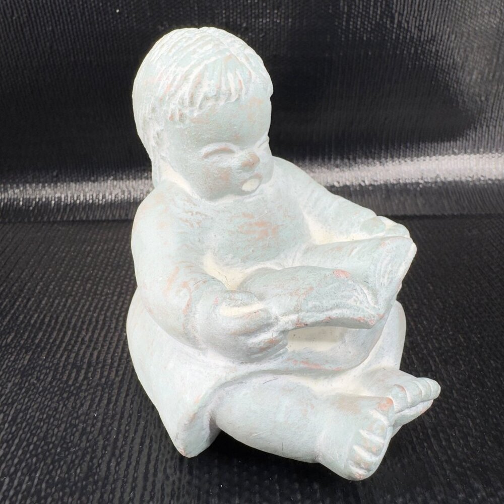 Vintage Isabel Bloom Girl Reading A Book Figurine Heavy Paperweight Figure Decor